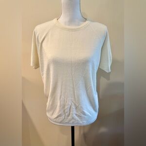 Chic Cream Short Sleeve Women's Top